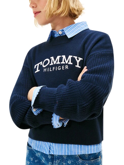 TH Pulover cu guler rotund pentru fete cerul deșertului - Pulovere pentru copii