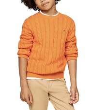 TOMMY HILFIGER TH KIDS Pulover din bumbac pentru bebeluși tunet portocaliu - Pulovere pentru copii - 4