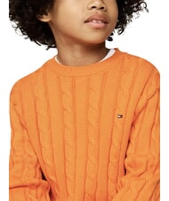 TOMMY HILFIGER TH KIDS Pulover din bumbac pentru bebeluși tunet portocaliu - Pulovere pentru copii - 5