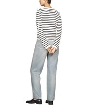 TOMMY HILFIGER TH Cardigan din bumbac, m&acirc;neci lungi Breton stp/ petală de fildeș/ cer de deșert - Pulovere pentru femei - 3