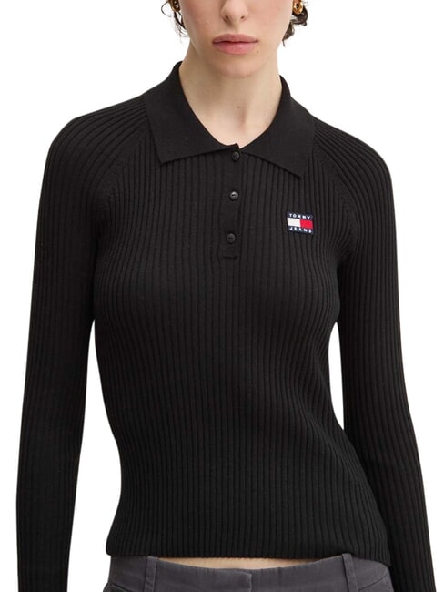 TH JEANS Cămașă cu m&acirc;necă lungă negru - Pulovere pentru femei