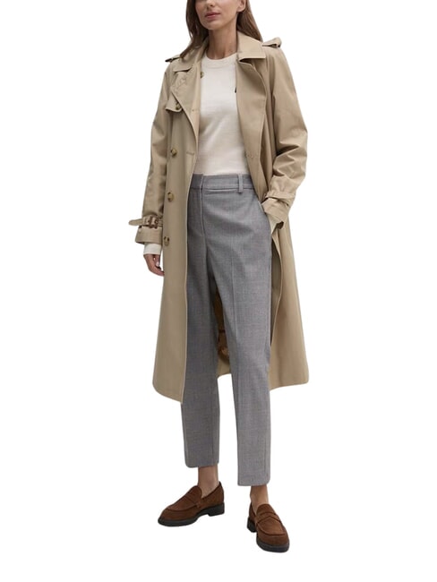 TH Pantaloni slim fit, stil clasic verificare globală STP/s/textură gri h - Pantaloni pentru femei