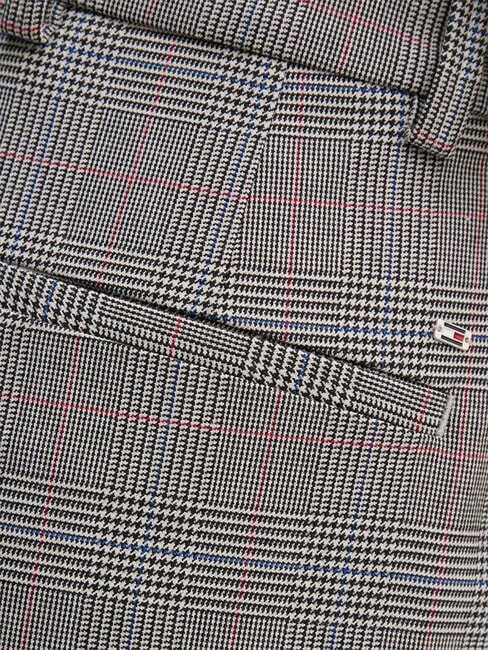 TH Pantaloni slim fit, stil clasic verificare globală STP/s/textură gri h - Pantaloni pentru femei