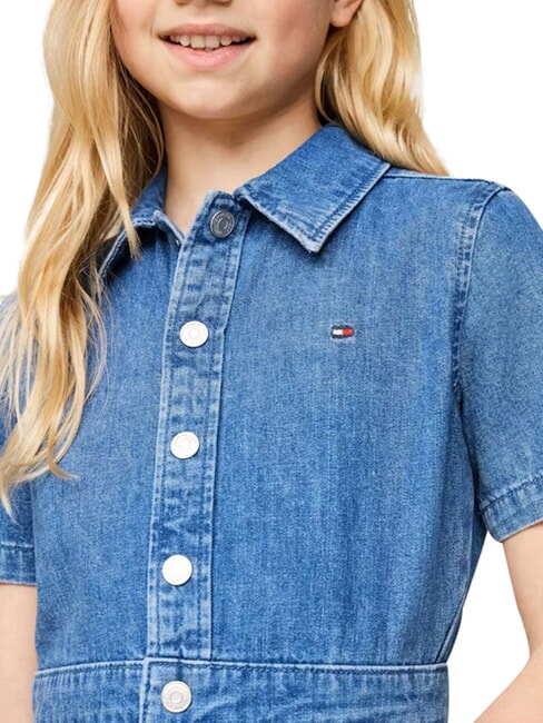 TH Rochie din denim cu m&acirc;necă scurtă pentru fete denim ușor - Rochițe pentru fetițe