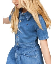 TOMMY HILFIGER TH Rochie din denim cu m&acirc;necă scurtă pentru fete denim ușor - Rochițe pentru fetițe - 4