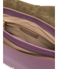 GIANNI CHIARINI HELENA ROUND Geantă din piele cu curea de umăr din fr&acirc;nghie argile violet - Genți femei - 4
