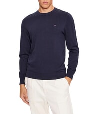 TOMMY HILFIGER TH FLAG Pulover cu guler rotund din bumbac cerul deșertului - Pulovere pentru bărbați - 3