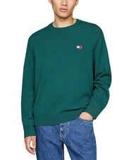 TOMMY HILFIGER TH JEANS  Pulover cu guler rotund apă de mare ad&acirc;ncă - Pulovere pentru bărbați - 2