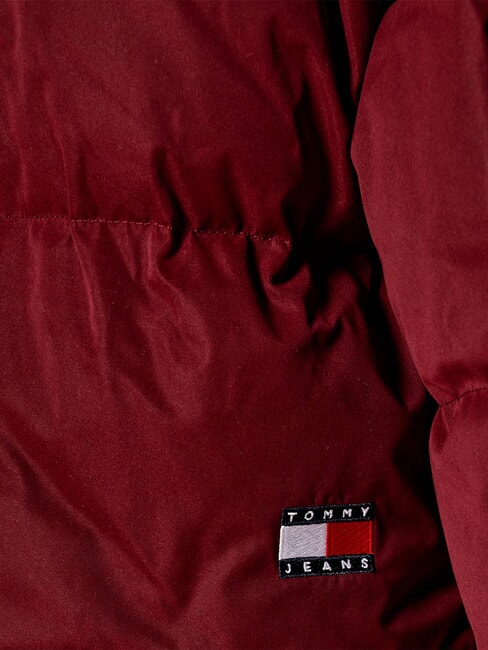 TH JEANS Jachetă scurtă cu puf roșu intens - Jachete de puf pentru femei