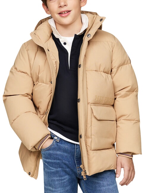 TH KIDS Jachetă cu glugă kaki clasic - Jachete pentru copii
