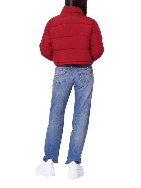 TH JEANS Jachetă scurtă cu puf roșu de regată - Jachete de puf pentru femei