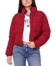 TOMMY HILFIGER TH JEANS Jachetă scurtă cu puf roșu de regată - Jachete de puf pentru femei - 6