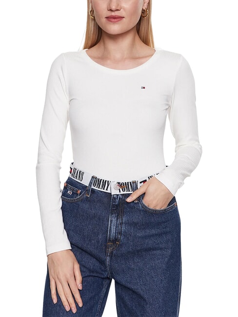 TH Tricou cu m&acirc;necă lungă ecru - tricou