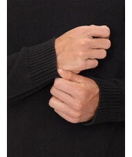 TOMMY HILFIGER TH JEANS  Pulover din bumbac cu decolteu &icirc;n V negru - Pulovere pentru bărbați - 7