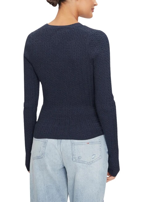 TH JEANS Cardigan cu m&acirc;necă lungă melanj bleumarin noapte &icirc;ntunecată - Pulovere pentru femei