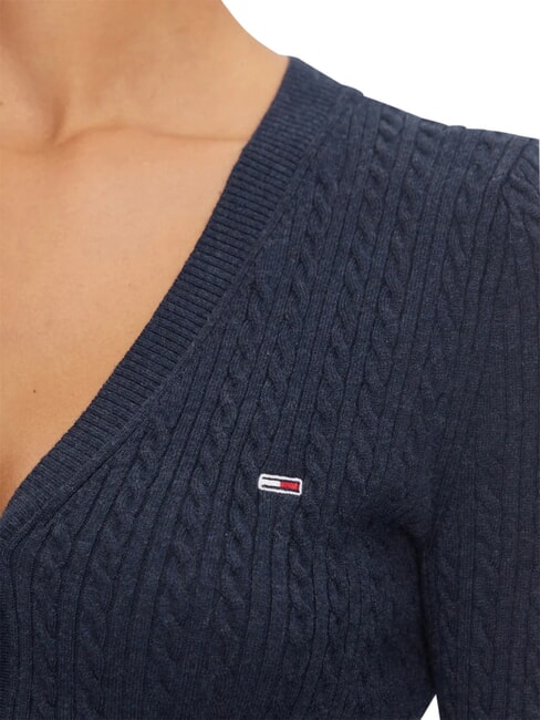 TH JEANS Cardigan cu m&acirc;necă lungă melanj bleumarin noapte &icirc;ntunecată - Pulovere pentru femei