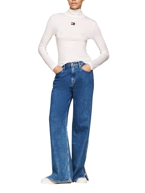 TH JEANS Tricou cu m&acirc;necă lungă alb antic - tricou