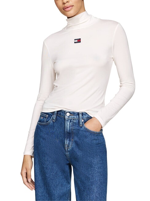 TH JEANS Tricou cu m&acirc;necă lungă alb antic - tricou