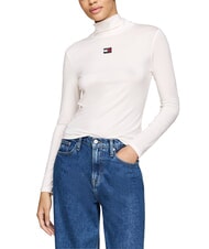 TOMMY HILFIGER TH JEANS Tricou cu m&acirc;necă lungă alb antic - tricou - 4