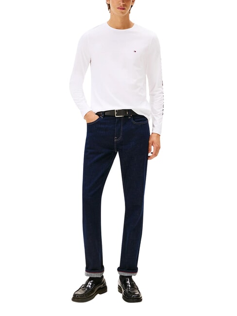 TH Tricou cu m&acirc;necă lungă alb - Pulovere pentru bărbați