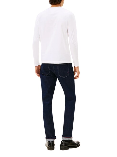 TH Tricou cu m&acirc;necă lungă alb - Pulovere pentru bărbați