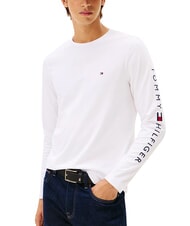 TOMMY HILFIGER TH Tricou cu m&acirc;necă lungă alb - Pulovere pentru bărbați - 4