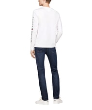 TOMMY HILFIGER TH Tricou cu m&acirc;necă lungă alb - Pulovere pentru bărbați - 5