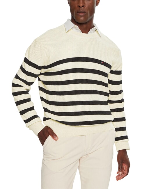 TH Pulover din bumbac cu guler rotund lapte de ovăz htr / cer deșertic - Pulovere pentru bărbați