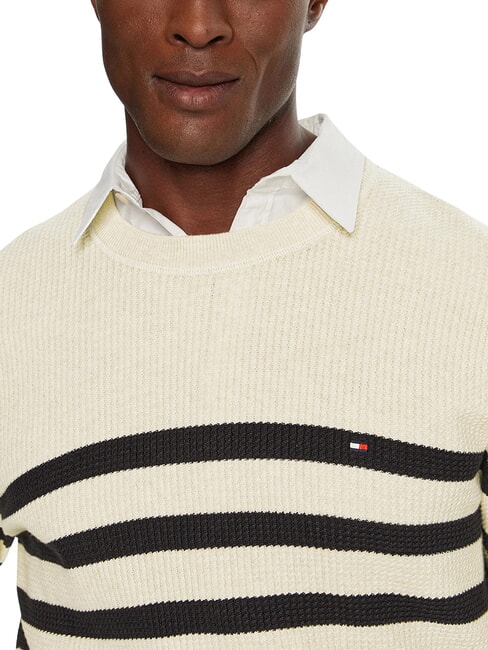 TH Pulover din bumbac cu guler rotund lapte de ovăz htr / cer deșertic - Pulovere pentru bărbați