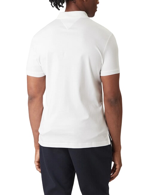 TH Tricou polo cu m&acirc;necă scurtă și panglică la guler alb optic - maiou Polo