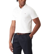TOMMY HILFIGER TH Tricou polo cu m&acirc;necă scurtă și panglică la guler alb optic - maiou Polo - 3