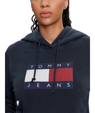 TOMMY HILFIGER TH JEANS Hanorac de bumbac bleumarin noapte &icirc;ntunecată - Hanorace pentru femei - 5