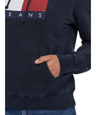TOMMY HILFIGER TH JEANS Hanorac de bumbac bleumarin noapte &icirc;ntunecată - Hanorace pentru femei - 6