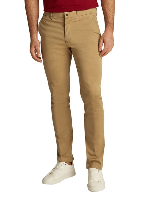 TH BLEECKER Pantaloni chino kaki clasic - Pantaloni