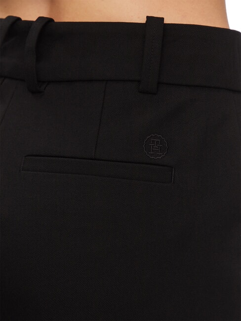 TH  Pantaloni cu talie &icirc;naltă negru - Pantaloni pentru femei