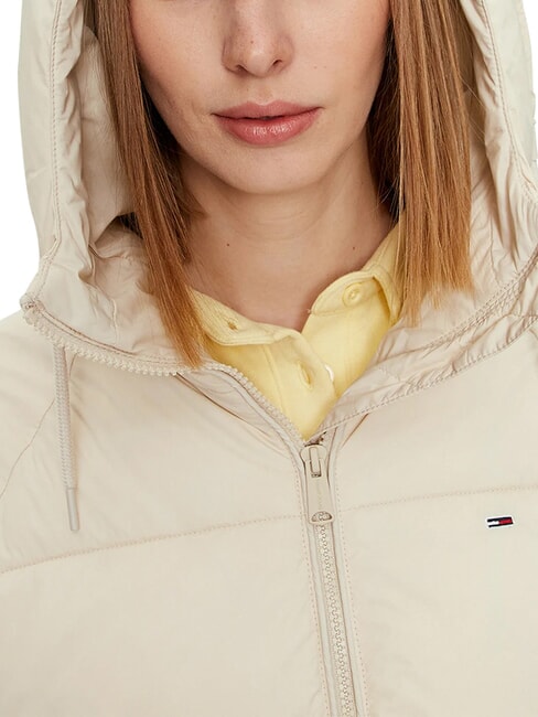 TH JEANS Jachetă pufoasă cu glugă h&acirc;rtie de ziar - Jachete de puf pentru femei