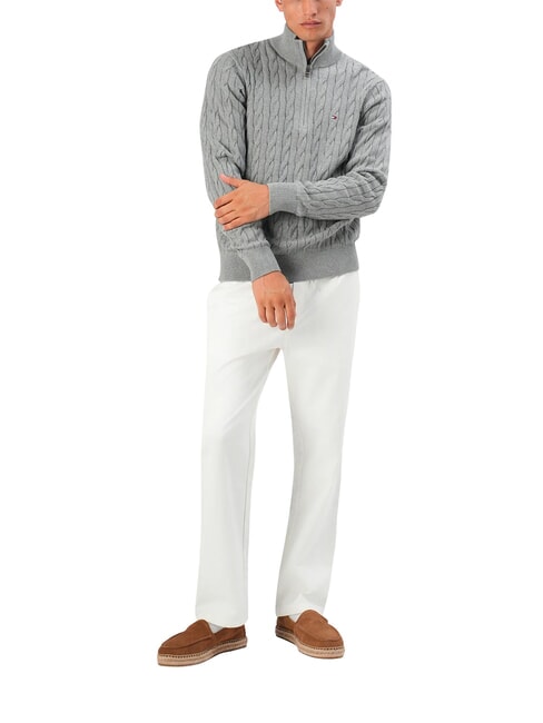 TH  Pulover cu guler &icirc;nalt gri mediu heather - Pulovere pentru bărbați