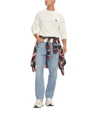 TOMMY HILFIGER TH JEANS  Pulover cu guler rotund alb antic - Pulovere pentru bărbați - 3