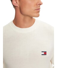 TOMMY HILFIGER TH JEANS  Pulover cu guler rotund alb antic - Pulovere pentru bărbați - 4