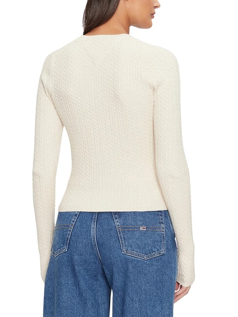 TH JEANS Cardigan cu m&acirc;necă lungă melanj alb antic - Pulovere pentru femei
