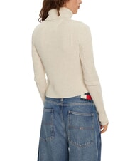 TOMMY HILFIGER TH JEANS Pulover cu guler &icirc;nalt melanj alb antic - Pulovere pentru femei - 2