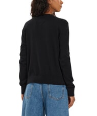 TOMMY HILFIGER TH JEANS Pulover cu decolteu &icirc;n V negru - Pulovere pentru femei - 3