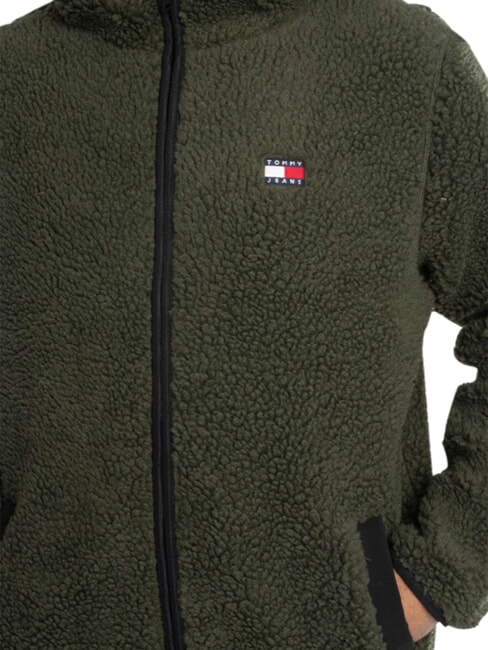 TH JEANS Hanorac cu buzunar și glugă verde oboseală - hanorace