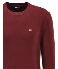 TOMMY HILFIGER TH JEANS  Guler rotund din bumbac roșu intens - Pulovere pentru bărbați - 3