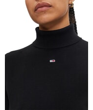 TOMMY HILFIGER TH JEANS Pulover cu guler &icirc;nalt negru - Pulovere pentru femei - 4