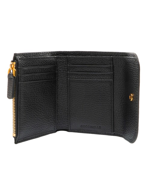 DEW Portofel compact din piele negru - Portofele femei