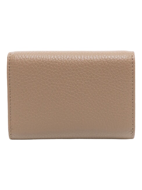 DEW Portofel compact din piele taupe cald - Portofele femei