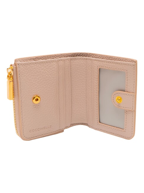 MYRINE Portofel compact din piele rozete - Portofele femei