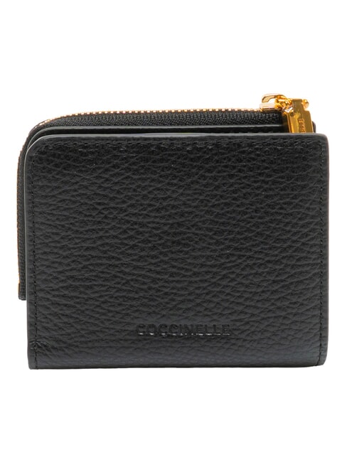 MYRINE Portofel compact din piele negru - Portofele femei