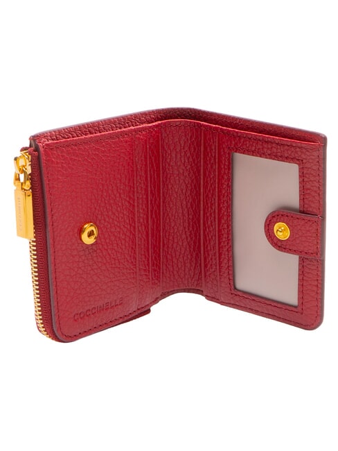 MYRINE Portofel compact din piele sangrie - Portofele femei